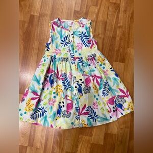 Girls' Bright Floral Button-Front Dress - Multicolor